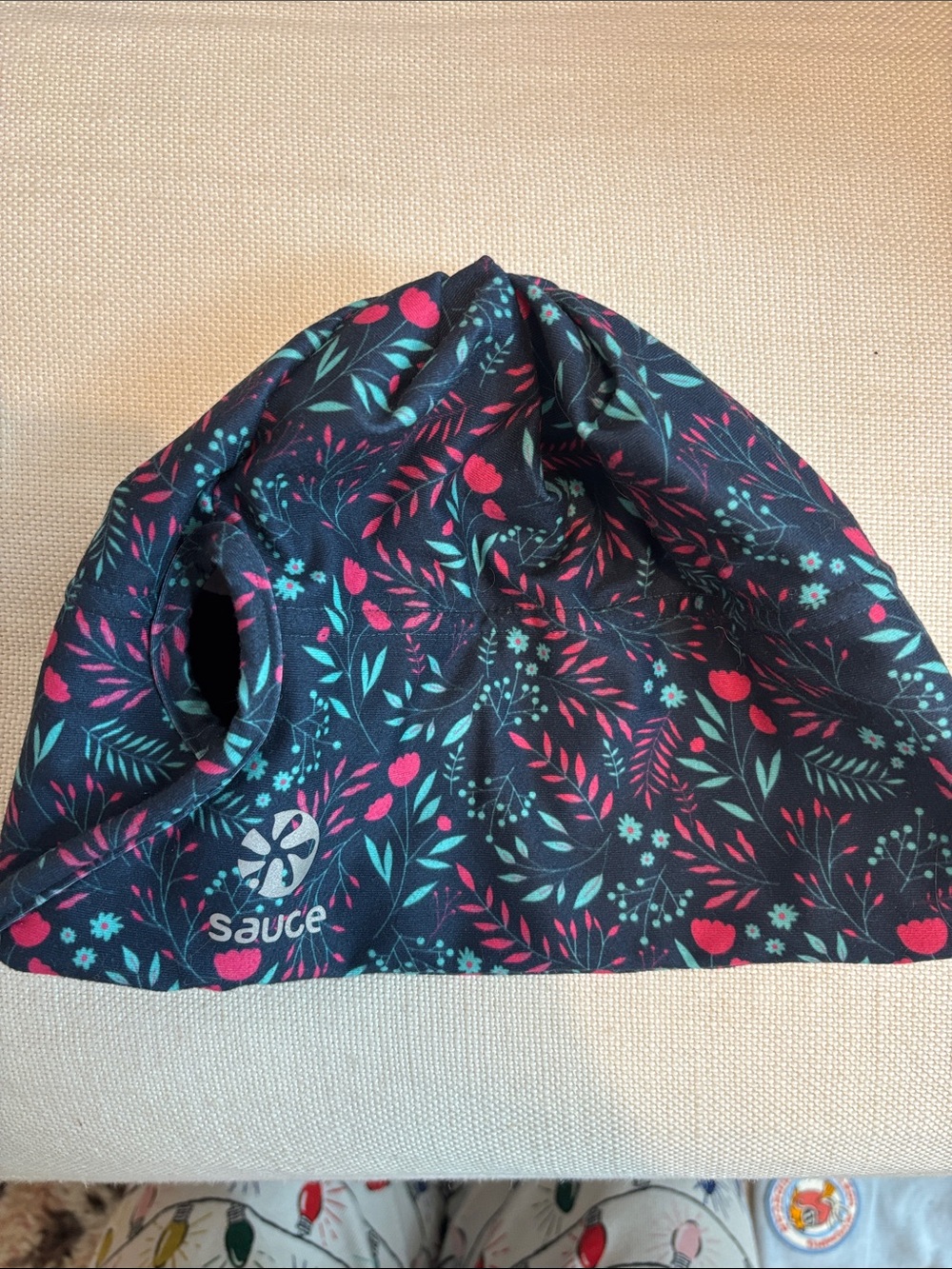 Sauce Floral Swim Cap - Navy with Pink & Teal